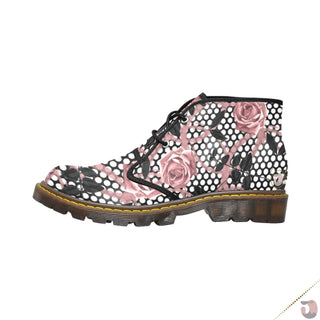 Floral Lace Chukka Ankle Boots  Shoes and Boots - Canvas Chukka Boots (Model 2402-1)  The Quirky Co Finds.
