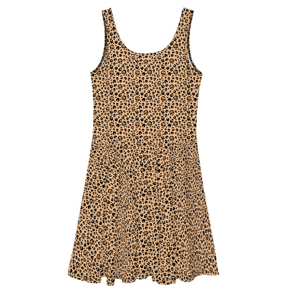 Skull Leopard Print Skater Dress