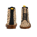 Skull Leopard Print Canvas Combat Boots | Aesthetic Streetwear Fashion for Men and Women