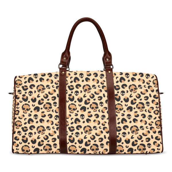 Skull Leopard Print Duffel Travel Bag