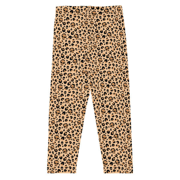 Skull Leopard Print Kids Leggings