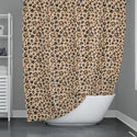 Skull Leopard Print Shower Curtain- Rockabilly Goth Home and Bathroom Decor