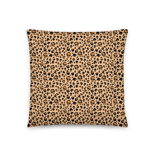 Skull Leopard Print Throw Pillows