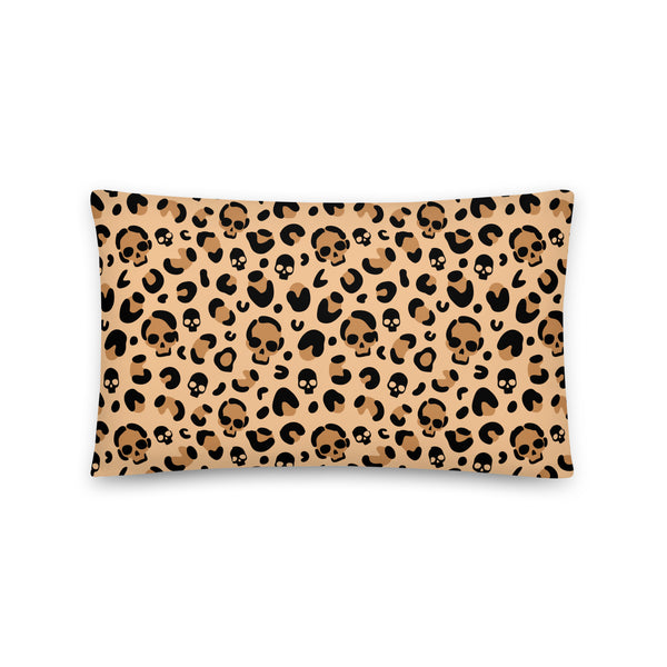 Skull Leopard Print Throw Pillows