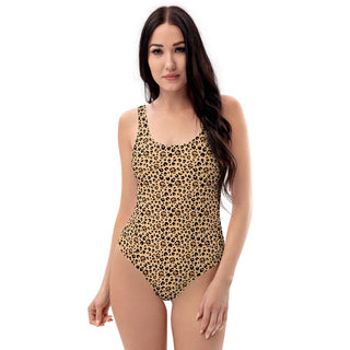 Skull Leopard Print One-Piece Swimsuit
