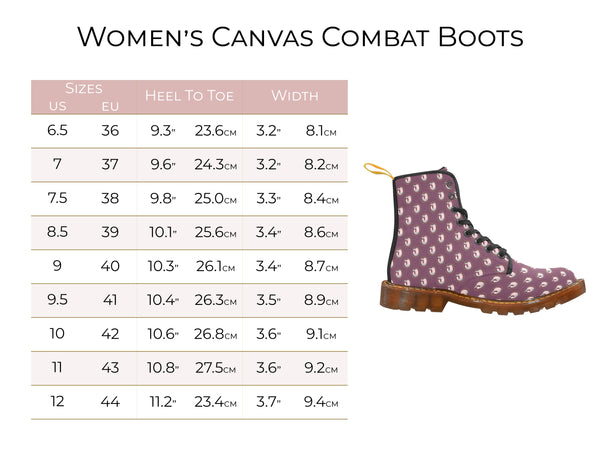 Funeral Lily Canvas Combat Boots
