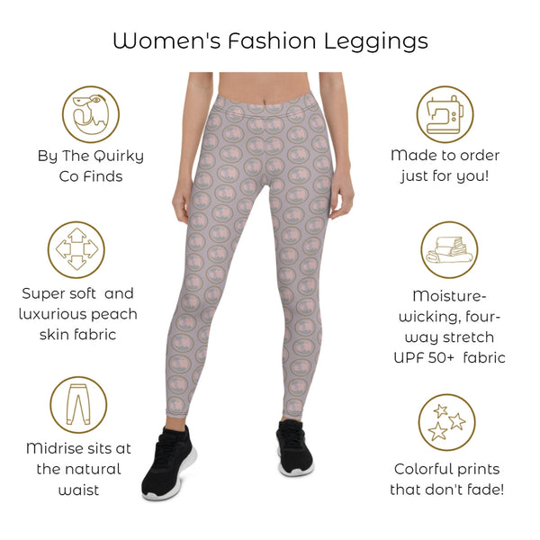 Black and Gray Houndstooth Women's Fashion Leggings