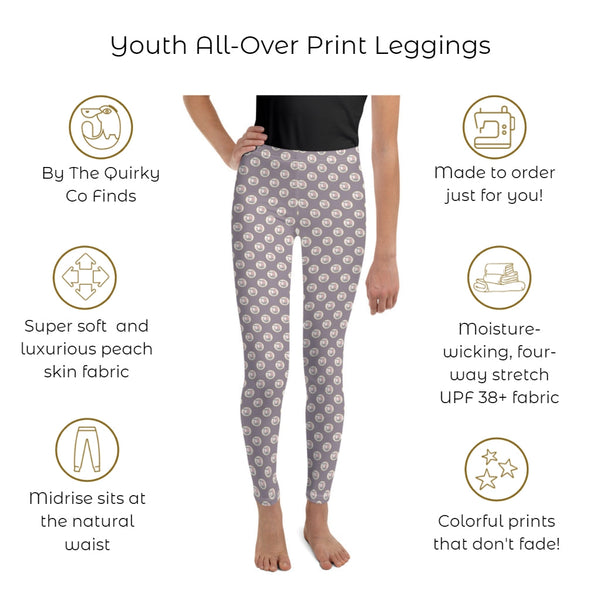 Skull Leopard Print Youth Leggings