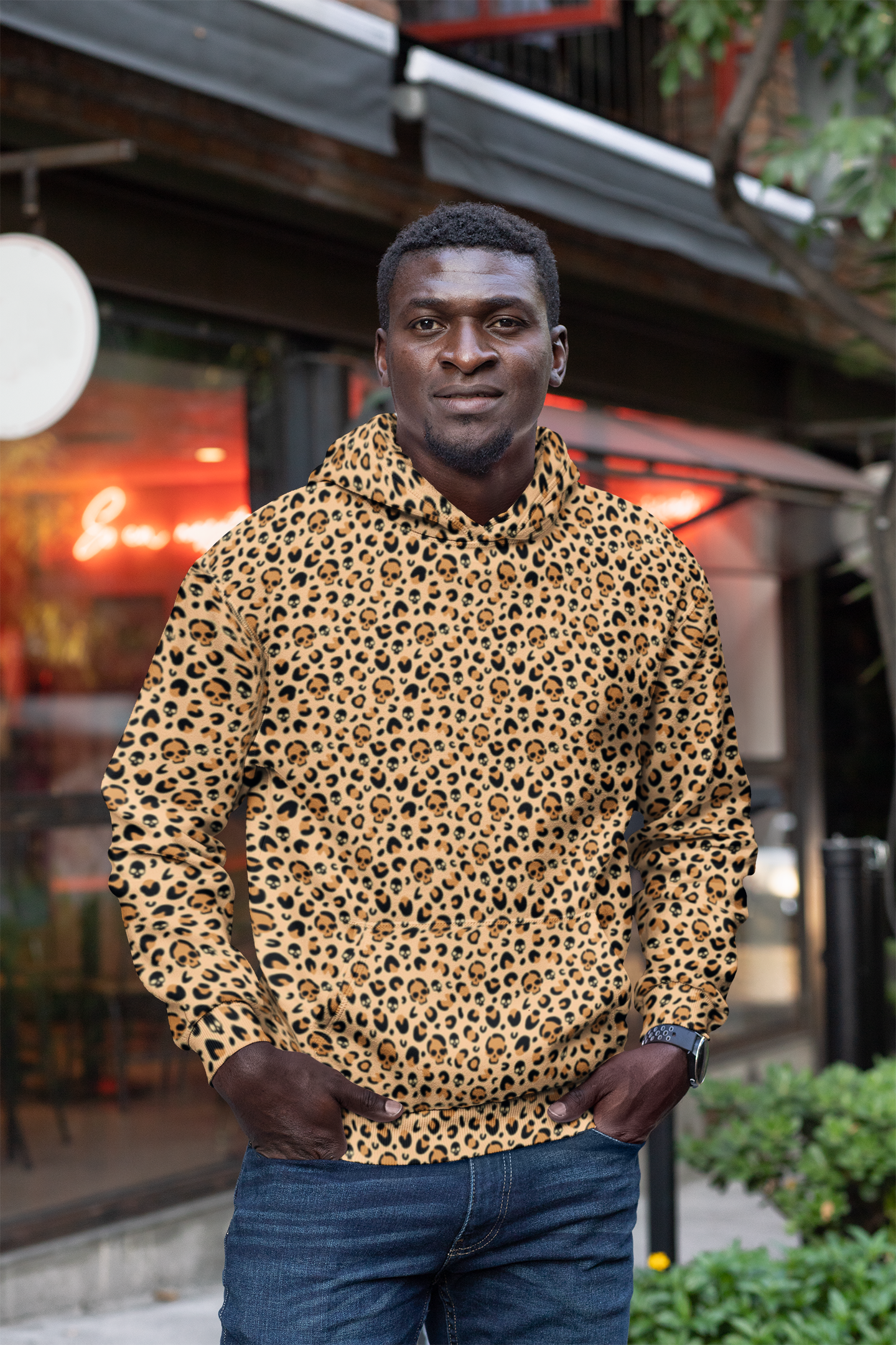トップス VANSON skull leopard hoodie Skull Leopard Print Unisex Hoodie | The Quirky Co Finds